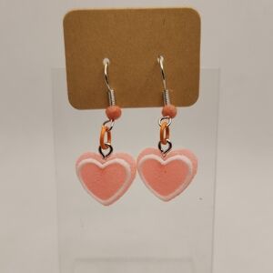 Heart-Shaped Pink Earrings